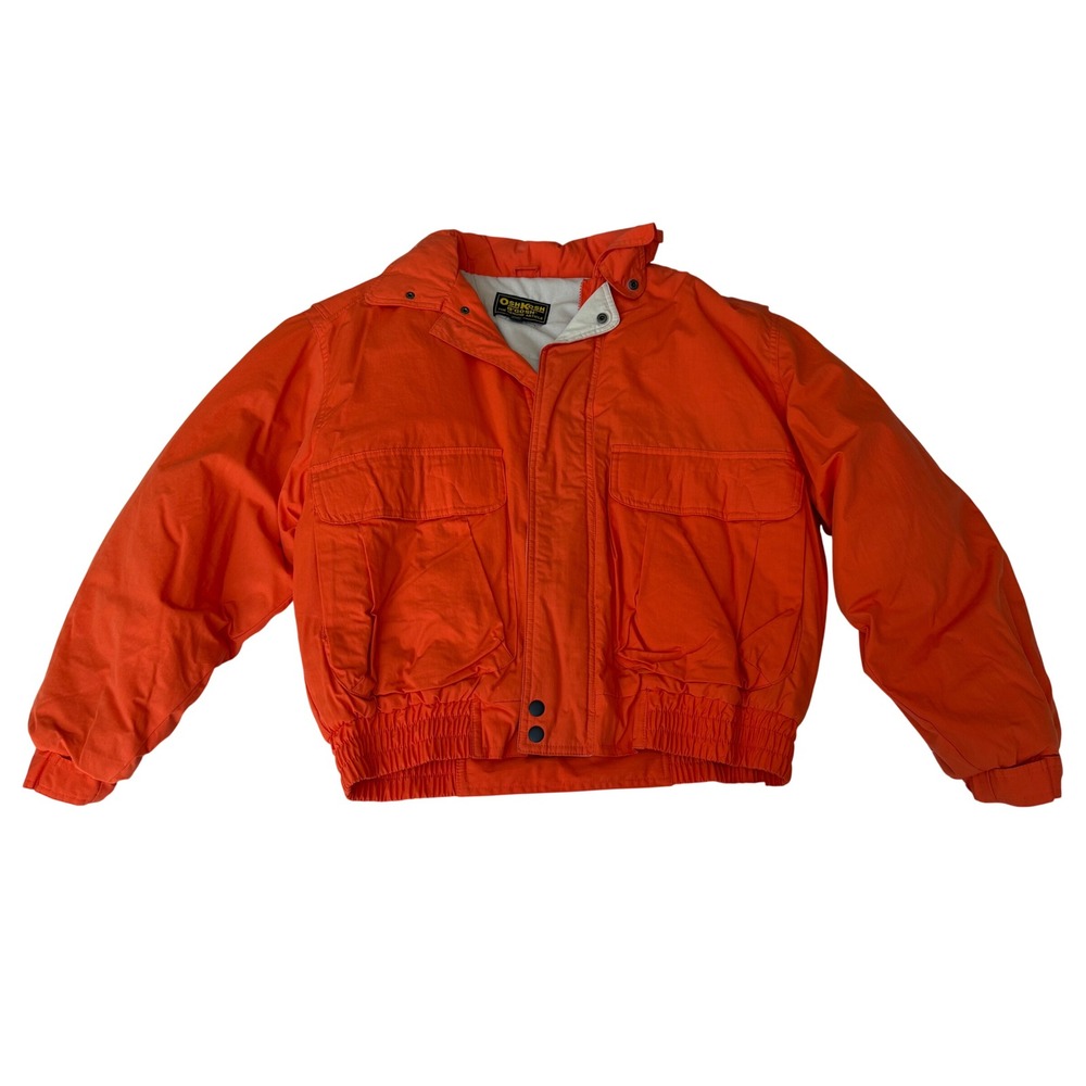 Vintage 80s OshKosh B'Gosh Orange Utility Bomber Jacket Mens M Workwear